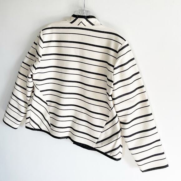 NWOT Chico’s Cream Striped Open Front Jacket Blazer - Picture 6 of 10